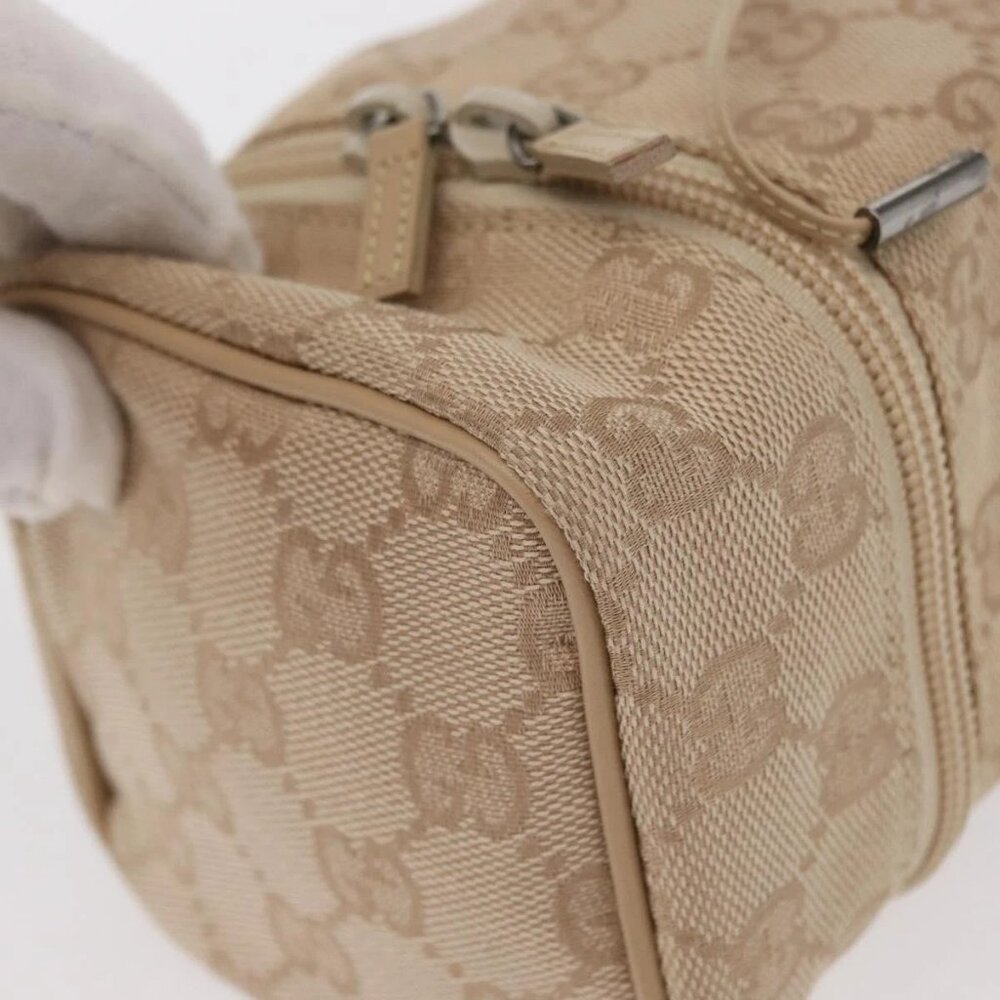 GUCCI GG Canvas Pouch Beige Silver 039 1054 Auth 154448 - Picture 5 of 16